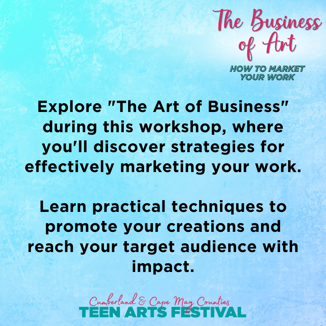 Explore "The Art of Business" during this workshop, where you'll discover strategies for effectively marketing your work. Learn practical techniques to promote your creations and reach your target audience with impact.