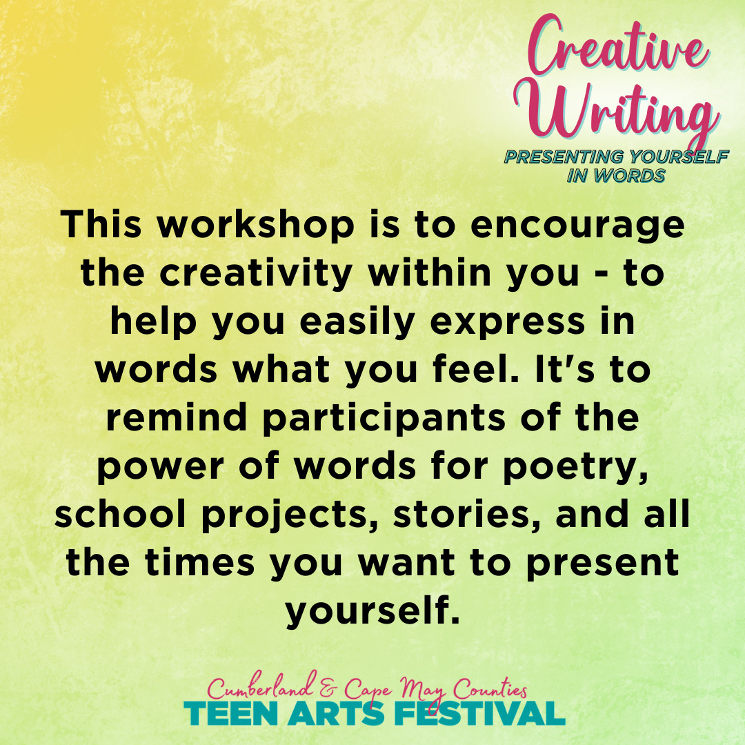 This workshop is to encourage the creativity within you - to help you easily express in words what you feel. It's to remind participants of the power of words for poetry, school projects, stories, and all the times you want to present yourself.