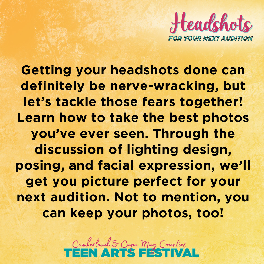 Getting your headshots done can definitely be nerve-wracking, but let’s tackle those fears together! Learn how to take the best photos you’ve ever seen. Through the discussion of lighting design, posing, and facial expression, we’ll get you picture perfect for your next audition. Not to mention, you can keep your photos, too!