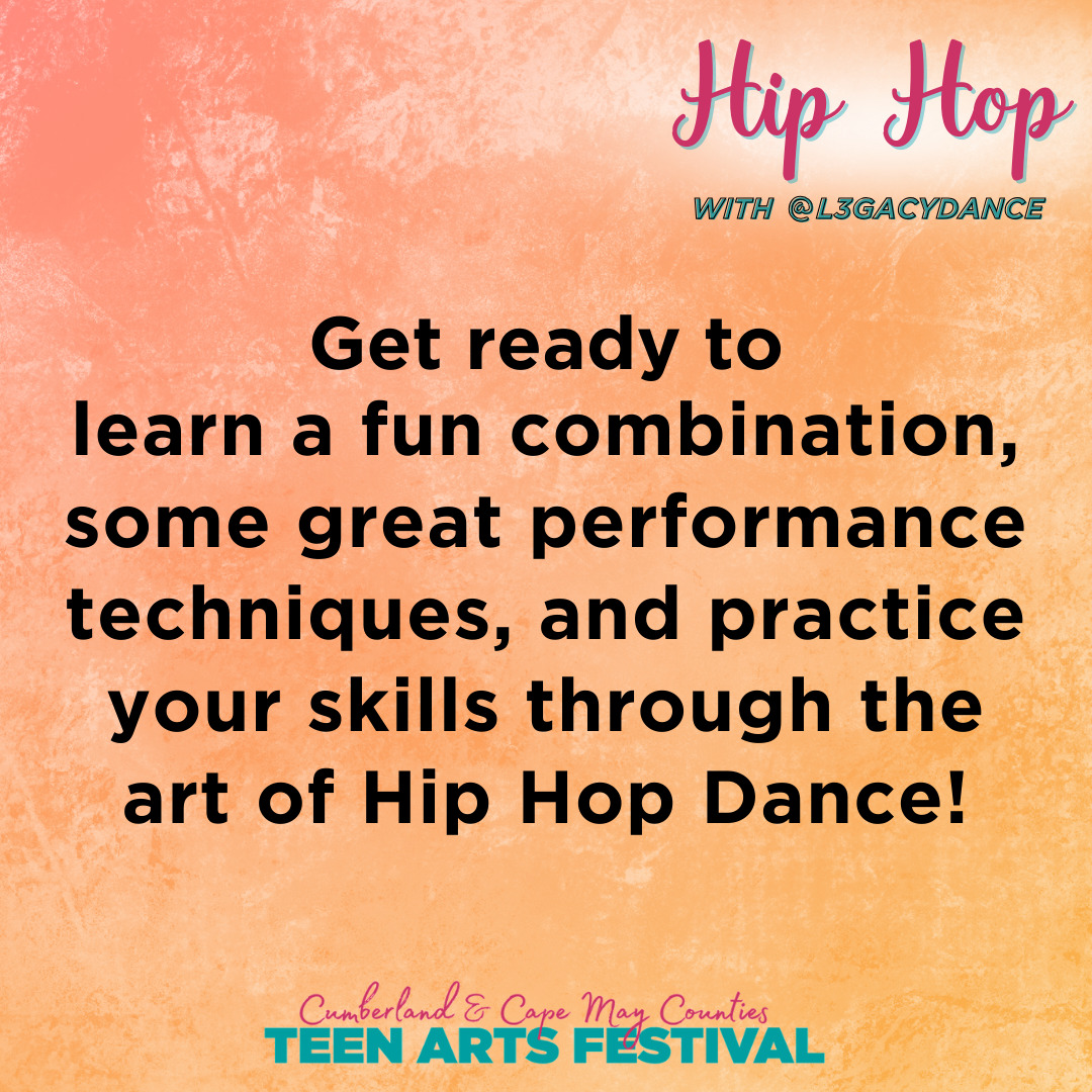 Get ready to learn a fun combination, some great performance techniques, and practice your skills through the art of Hip Hop Dance!