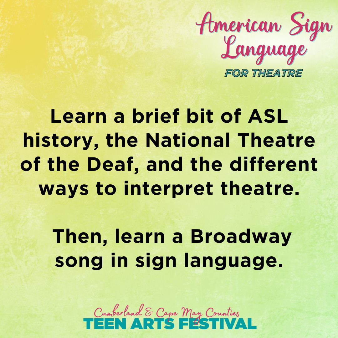 Learn a brief bit of ASL history, the National Theatre of the Deaf, and the different ways to interpret theatre. Then, learn a Broadway song in sign language.