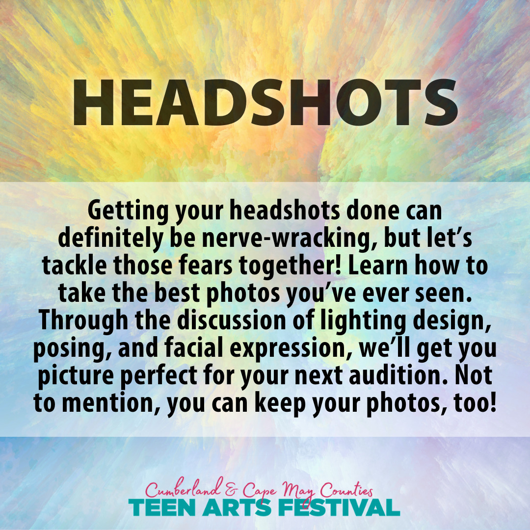 Getting your headshots done can definitely be nerve-wracking, but let’s tackle those fears together! Learn how to take the best photos you’ve ever seen. Through the discussion of lighting design, posing, and facial expression, we’ll get you picture perfect for your next audition. Not to mention, you can keep your photos, too!