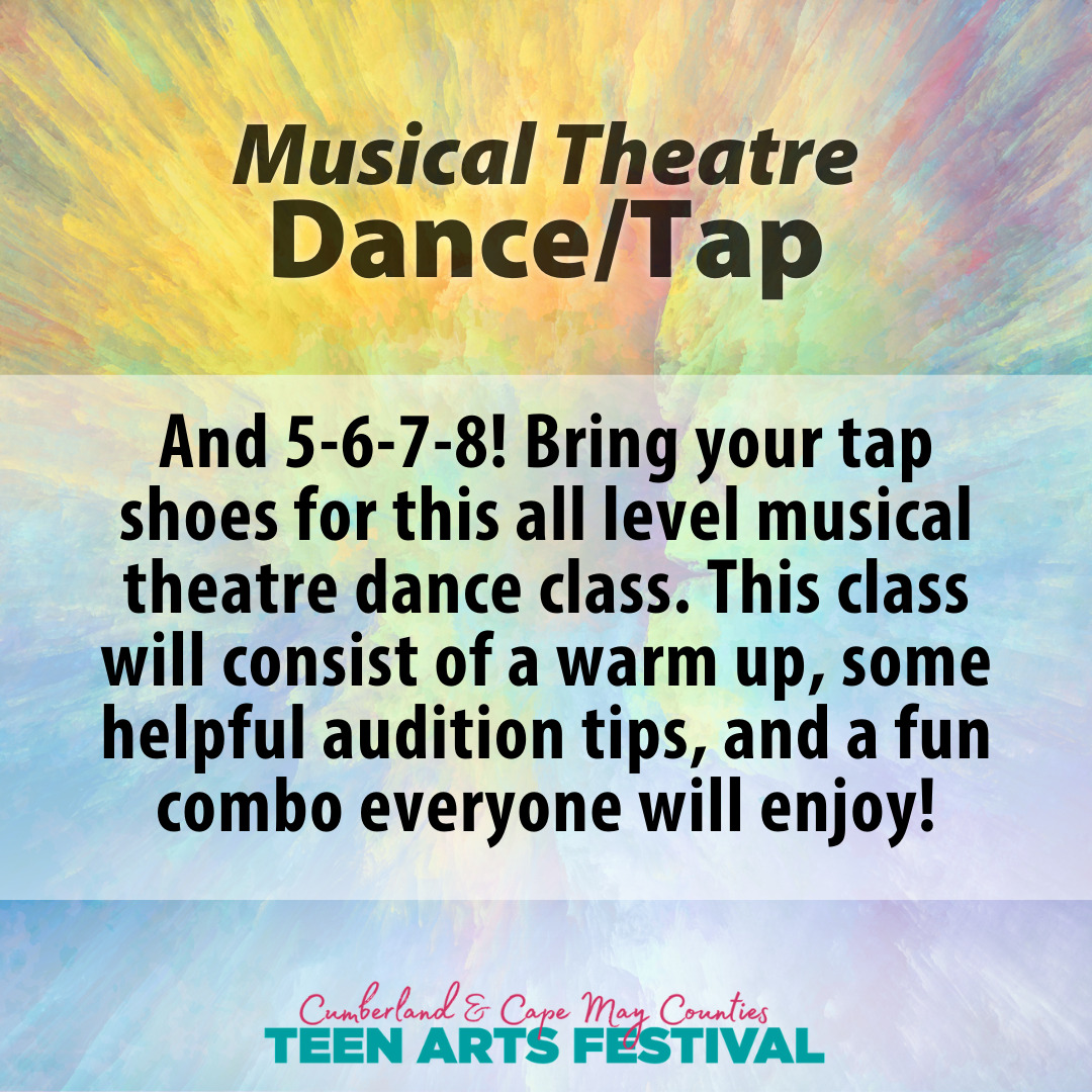 And 5-6-7-8! Bring your tap shoes for this all level musical theatre dance class. This class will consist of a warm up, some helpful audition tips, and a fun combo everyone will enjoy!