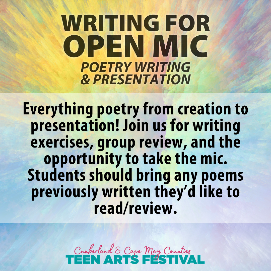 Everything poetry from creation to presentation! Join us for writing exercises, group review, and the opportunity to take the mic. Students should bring any poems previously written they’d like to read/review.
