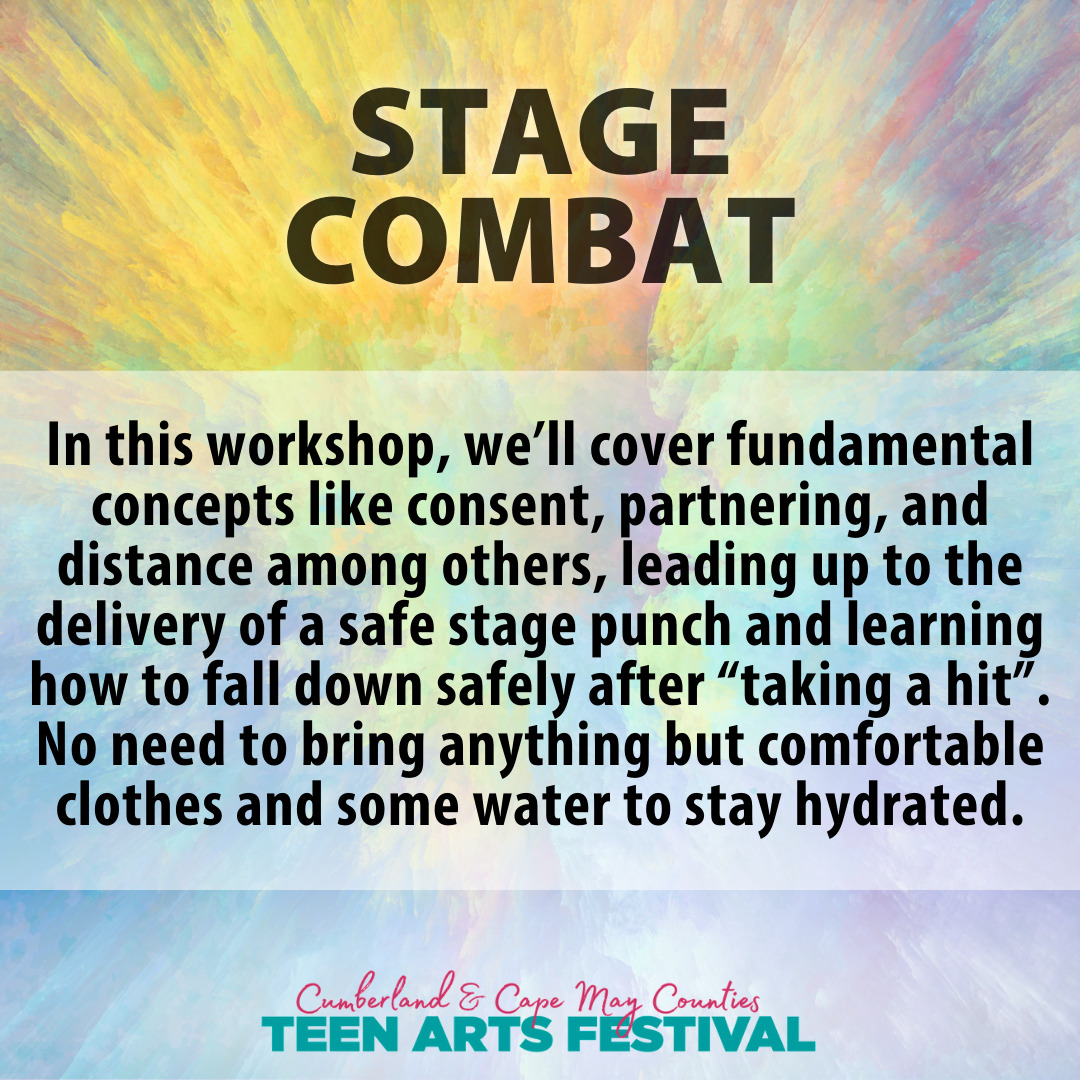 In this workshop, we’ll cover fundamental concepts like consent, partnering, and distance among others, leading up to the delivery of a safe stage punch and learning how to fall down safely after “taking a hit”. No need to bring anything but comfortable clothes and some water to stay hydrated.